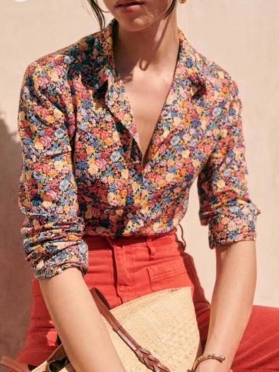 Sezane Tops - Sezane Floral Button-Down Shirt in Multi-Color